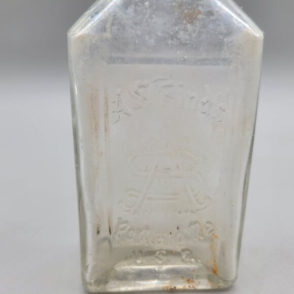 Antique Glass Bottles Clear Embossed Set of 3 - Picture 8 of 12